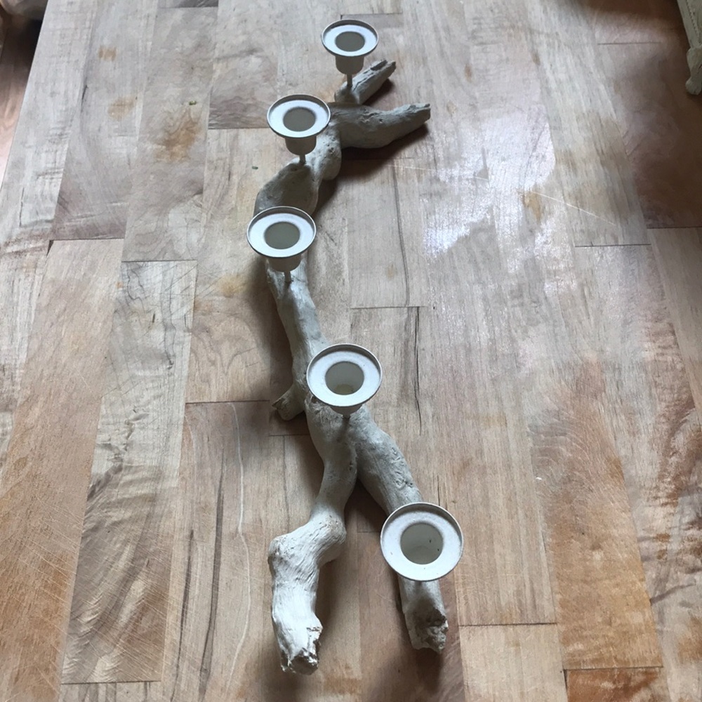 Partylite 5 tealights holder driftwood